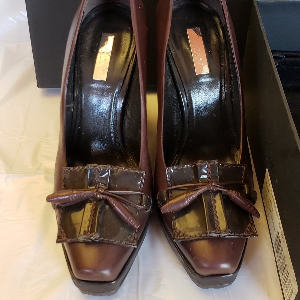 Calvin Klein Collection Dark Brown Platform Loafers